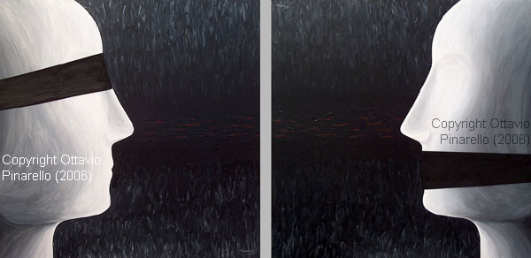 Diptych "Blindfolded profile" and "Gaged profile"